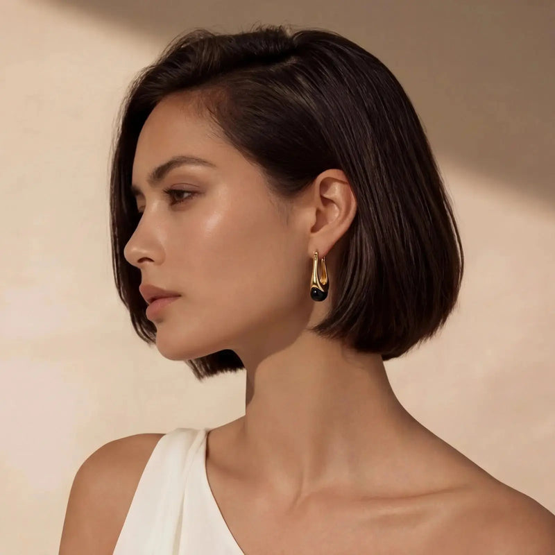 Boucles d'Oreilles Pendantes Minuit Ebenor